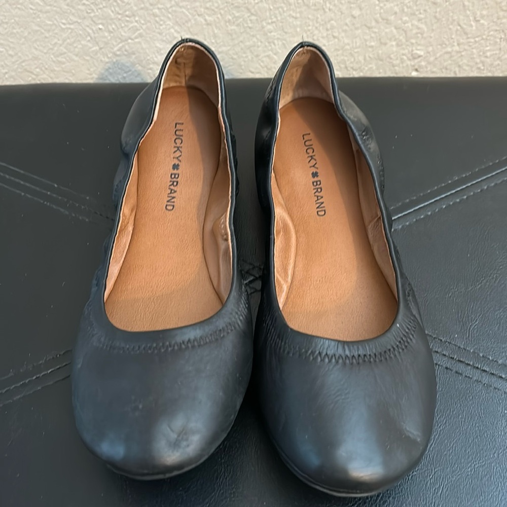 Lucky Brand Black Leather Flats